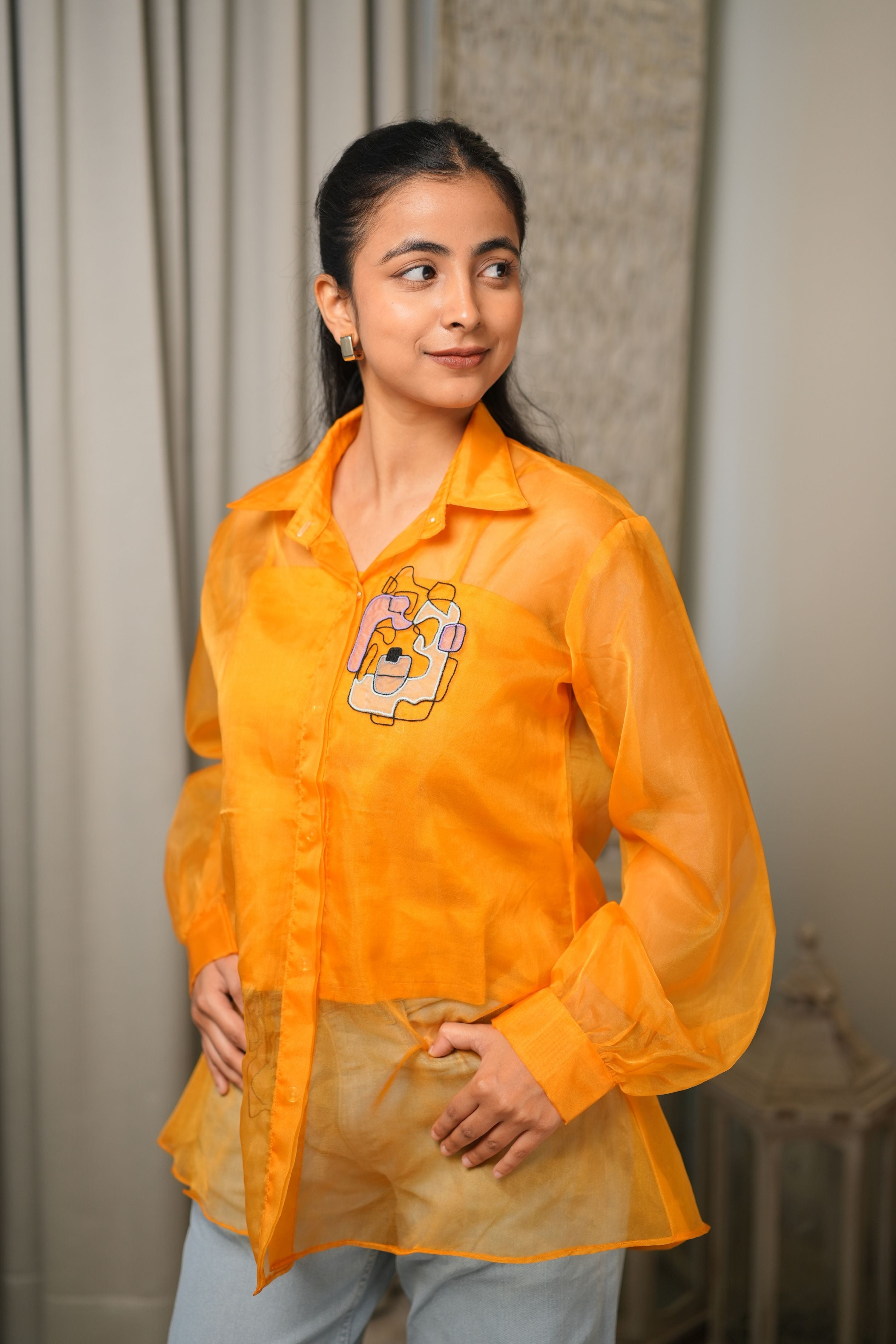 MUSTARD DOODLE SHIRT