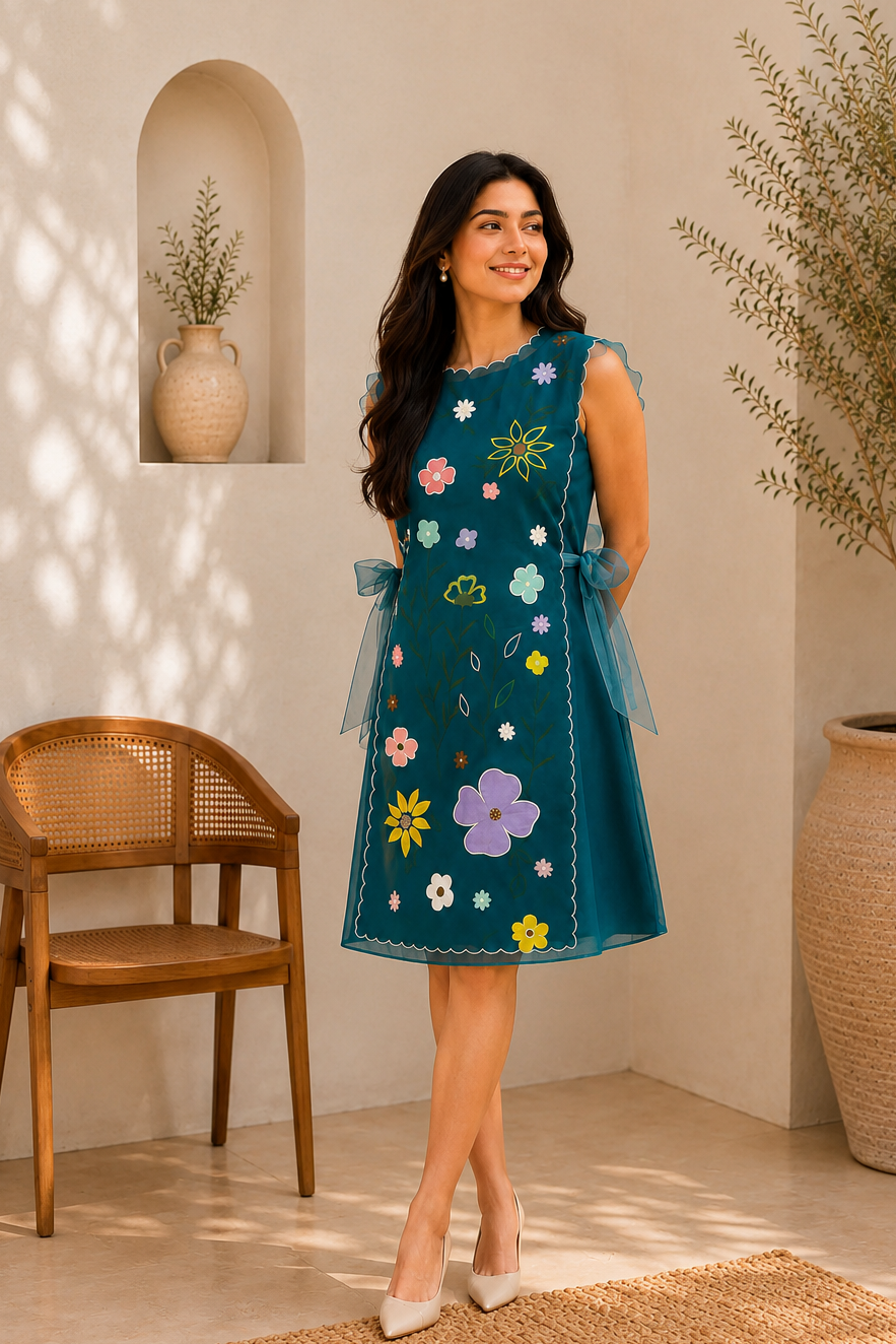 TEAL DRIFT DRESS