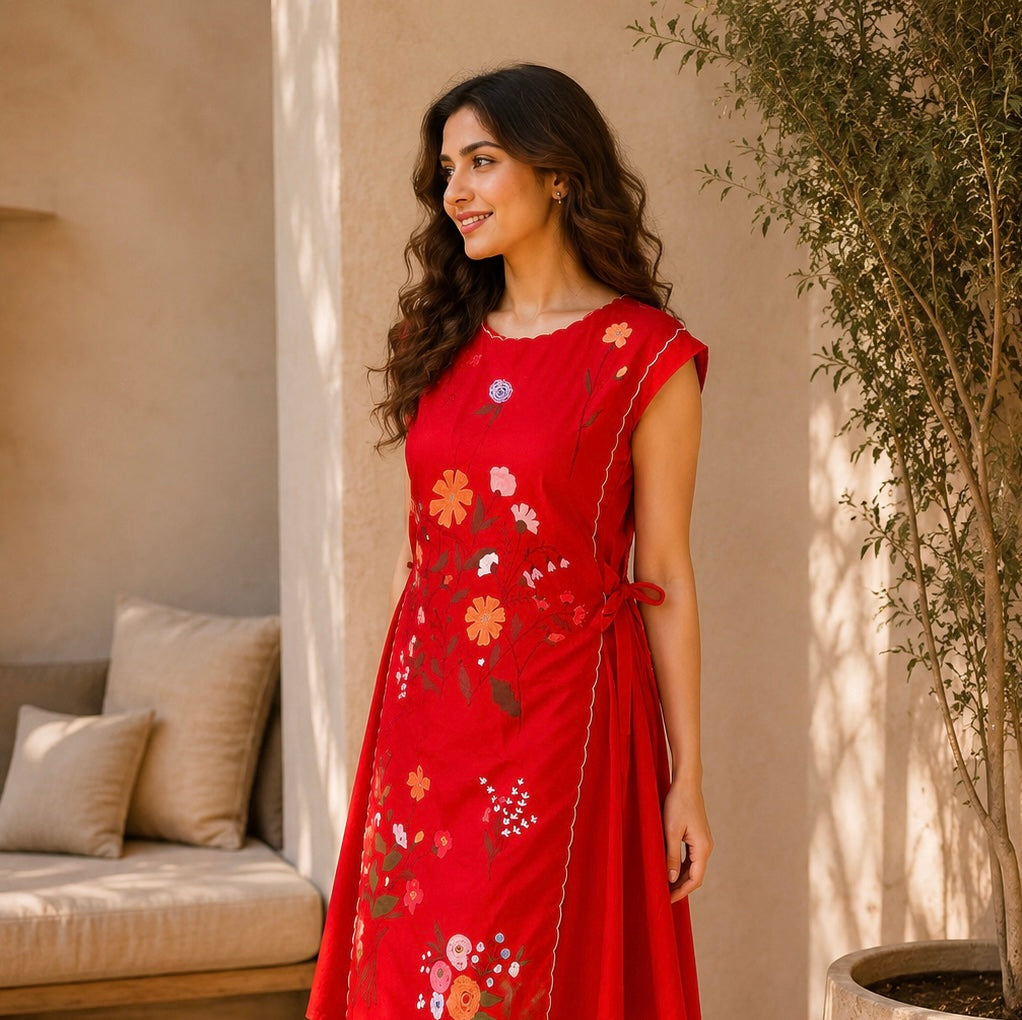 RED REVERIE DRESS