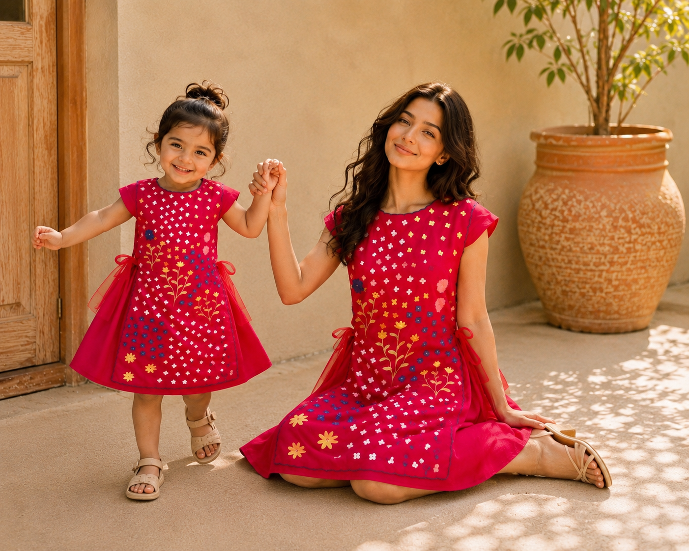 PINK BIB DRESS TWINNING