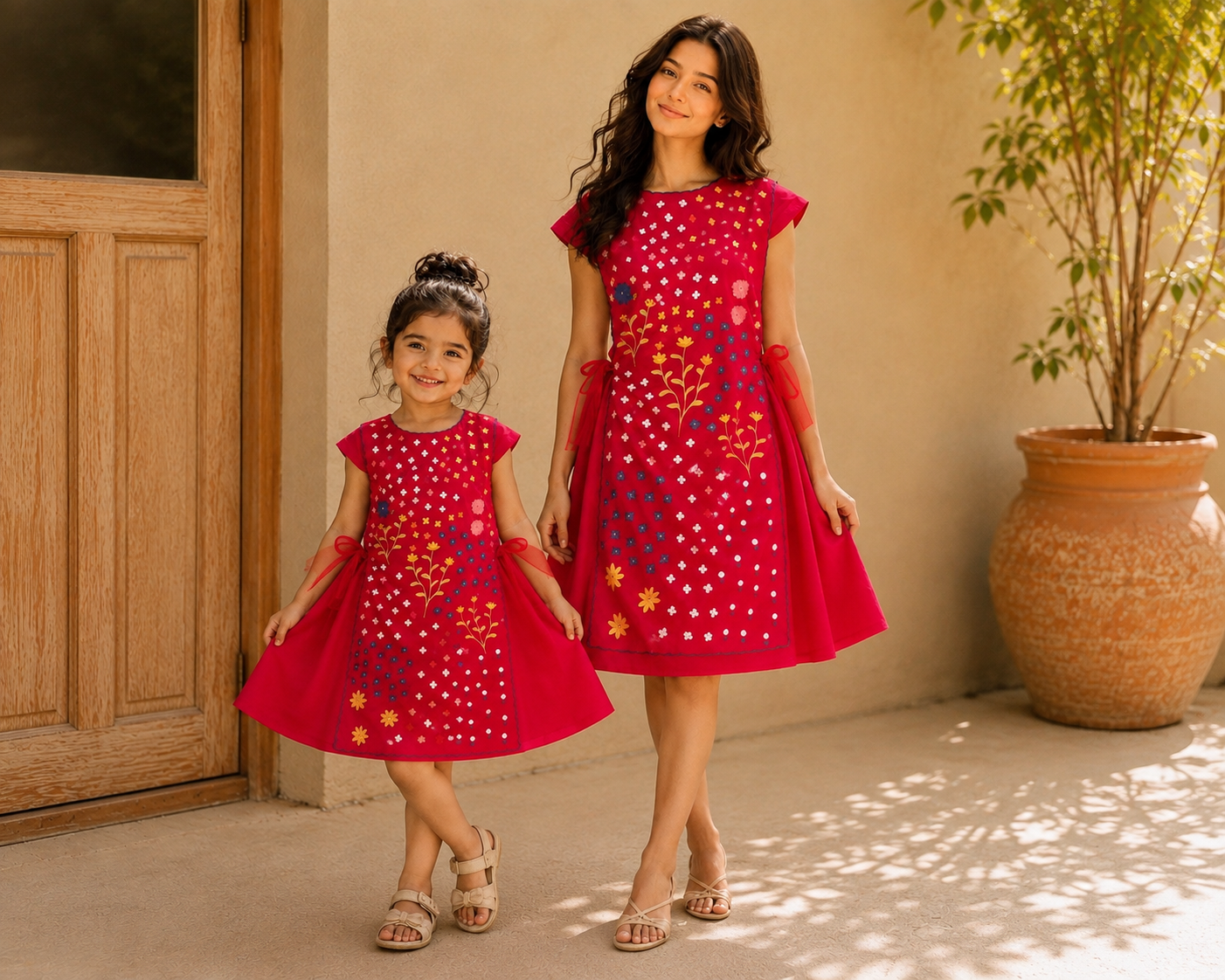 PINK BIB DRESS TWINNING